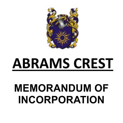 Abrams Crest - Memorandum of Incorporation